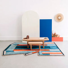 HARTO Rug Inès Shades of Blue and Terracotta 170x240cm