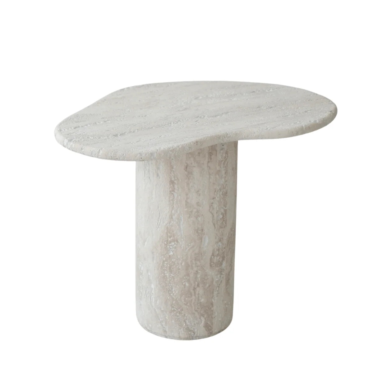 FURNIFIED  Organic Side Table Jonah Travertine White 45cm