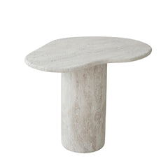 FURNIFIED  Organic Side Table Jonah Travertine White 45cm