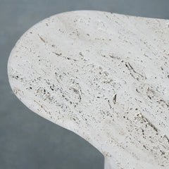 FURNIFIED Side Table Jonah White Travertine 58cm