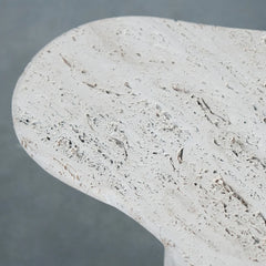 FURNIFIED  Organic Side Table Jonah Travertine White 45cm