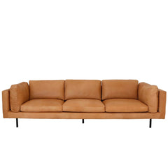FURNIFIED Sofa Stan 4 Seaters Cognac Leather 270cm