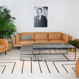 FURNIFIED Sofa Stan 4 Seaters Cognac Leather 270cm