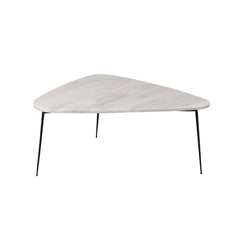 FURNIFIED Coffee Table Lewis White Marble 84cm
