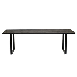 FURNIFIED Bench Lex Black Wood 240cm
