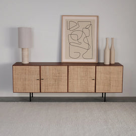 FURNIFIED Mark Dresser Mark  Raffia  Walnut