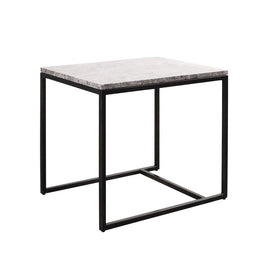 FURNIFIED Side Table Nora Grey Marble 48cm