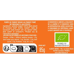 ALBERT MENES Organic Harissa With Smoked Peppers From Provence 85 g