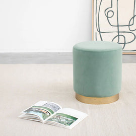 FURNIFIED Stool Piano Light Green Velvet