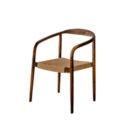 FURNIFIED Dining Chair Burnie Acacia Walnut Wood