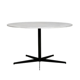 FURNIFIED Dining Table Dia White Ceramic 140cm
