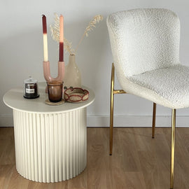 OPJET PARIS Chair Rosem Gold Legs White Terry Fabric