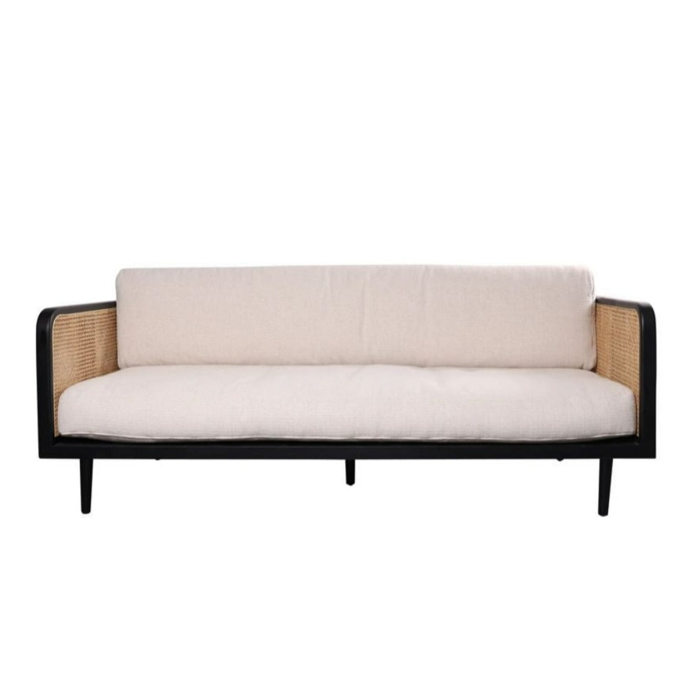 FURNIFIED Sofa Milan Rattan Fabric 190cm