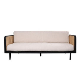 FURNIFIED Sofa Milan Rattan Fabric 190cm