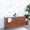 FURNIFIED Bathroom Furniture Set 5 Walnut White Marble Porcelain