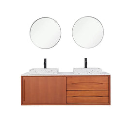 FURNIFIED Bathroom Furniture Set 19 Teak Terrazzo