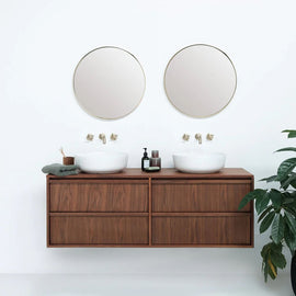 FURNIFIED Bathroom Furniture Set 21 Walnut