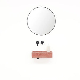 FURNIFIED Washbasin Naleya Pink Travertine