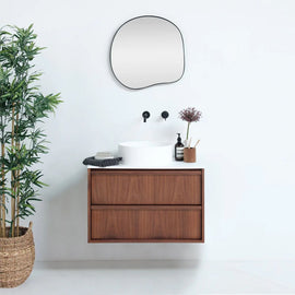 FURNIFIED Bathroom Furniture Set 15 Walnut