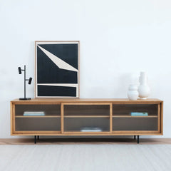FURNIFIED Scandinavian Sideboard Sanchez Natural Oak 220cm