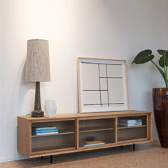 FURNIFIED Scandinavian Sideboard Sanchez Natural Oak 220cm