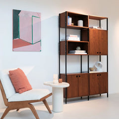 FURNIFIED Wall Cabinet Sarzeau Walnut 190cm