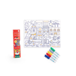 MOULIN ROTY 5 Markers + Silicone Coloring Set “Les Popipop“