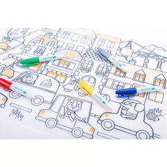 MOULIN ROTY 5 Markers + Silicone Coloring Set “Les Popipop“