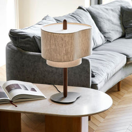 MARKET SET Table Lamp Pebble Fabric 60cm