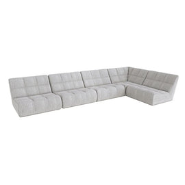 FURNIFIED Corner Sofa Lemont Large Ivory Boucle 344cm