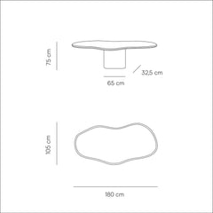 FURNIFIED Dining Table Limoges Microskin Organic