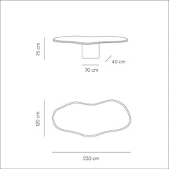 FURNIFIED Dining Table Limoges Microskin Organic