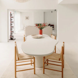 FURNIFIED Dining Table Limoges Microskin Organic