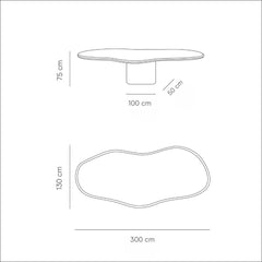 FURNIFIED Dining Table Limoges Microskin Organic