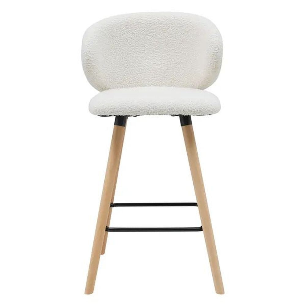 ZAGO Bar Stool Tiago Beech Legs Terry Fabric 65cm