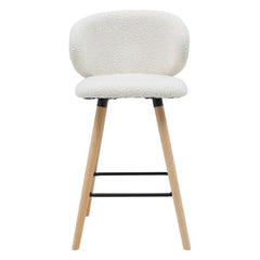 ZAGO Bar Stool Tiago Beech Legs Terry Fabric 65cm