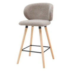 ZAGO Bar Stool Tiago Beech Legs Terry Fabric 65cm