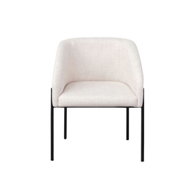 FURNIFIED Dining Chair Royan White Fabric