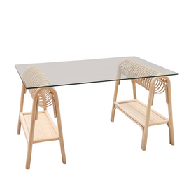 ORCHID EDITION Set Of Two Table Feet Passe-Passe Rattan With Top 140x80cm