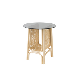 ORCHID EDITION Side Table Corridor Rattan with glass 50cm