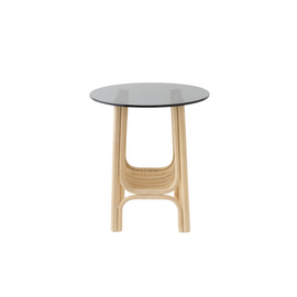 ORCHID EDITION Side Table Corridor Rattan with glass 50cm