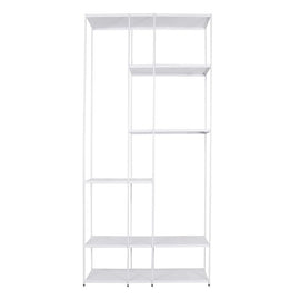 FURNIFIED Shelving Unit Alice White Metal 215cm