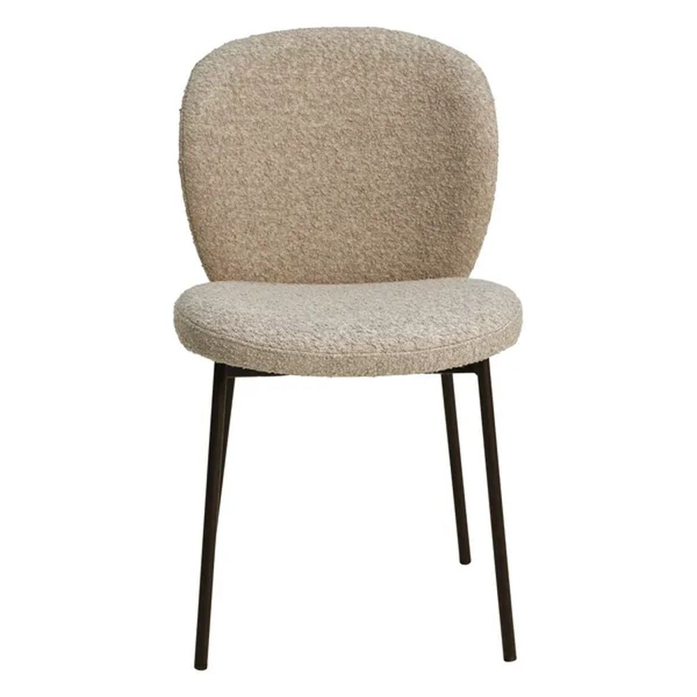 ZAGO Dining Chair Alba black metal legs terry fabric