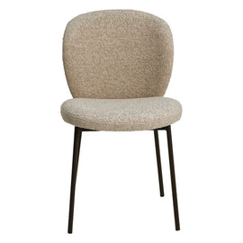 ZAGO Dining Chair Alba black metal legs terry fabric
