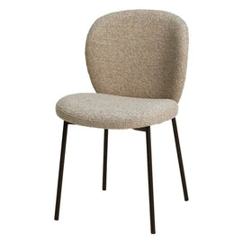 ZAGO Dining Chair Alba black metal legs terry fabric