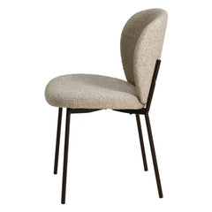 ZAGO Dining chair Alba black metal legs terry fabric
