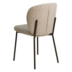ZAGO Dining chair Alba black metal legs terry fabric