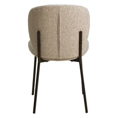 ZAGO Dining chair Alba black metal legs terry fabric