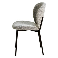 ZAGO Dining chair Alba black metal legs terry fabric