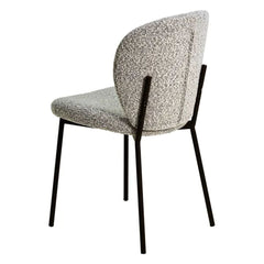 ZAGO Dining chair Alba black metal legs terry fabric